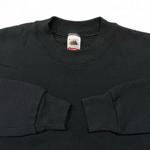 Sudadera De Colección Fruit Of The Loom Para Hombre M Negra Polialgodón Cuello Redondo en Blanco Años 90 - Imagen 1 de 6