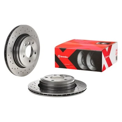 For BMW 528i 08-10 Premium Xtra Cross Drilled UV Coated 1-Piece Rear Brake Rotor Foto 1 de 2