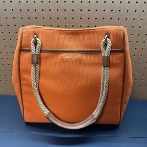 MICHAEL KORS Handbag Talia Large Cotton Grab Bag Tote Apricot - Picture 1 of 11