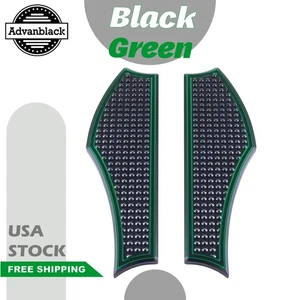 Tableros de piso negros/verdes Vengeance Front Rider para Harley Tourings y Softail - Imagen 1 de 7