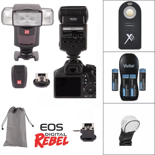 Professional Flash +24G  Accessory Kit for Canon EOS Rebel T5 T5I T6 T6I T7 80D - Image 1 of 4
