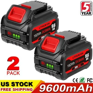 2X 9.6Ah For DEWALT DCB609 20V/60V MAX FLEXVOLT Li-Ion Battery LED Indicator - Picture 1 of 14