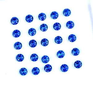 25 Pezzi Blocco D Naturale Tanzanite Blu 4,25 mm SE Tondo CERTIFICATO Gemma Sciolta - Foto 1 di 7