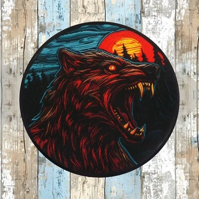 Bloody Werewolf Patch Iron-on Applique Halloween Badge Creature Spooky Legend - Image 1 of 4