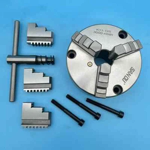 Scroll Chuck Front Mount 125mm 3 Hole 3 Jaw Manual Lathe Self-Centering Type - Picture 1 of 24