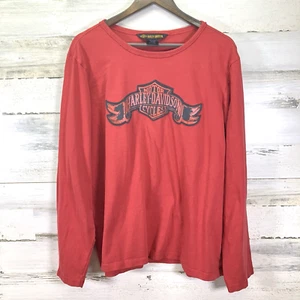 Harley Davidson Damen hellrotes Patch Logo Langarm T-Shirt Größe 3W - Bild 1 von 6