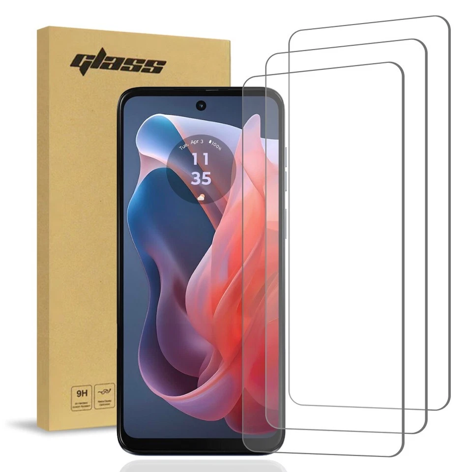 ROME TECH For Moto G Play 4G 2024 2.5D Tempered Glass Screen Protector (3 Per Pack)