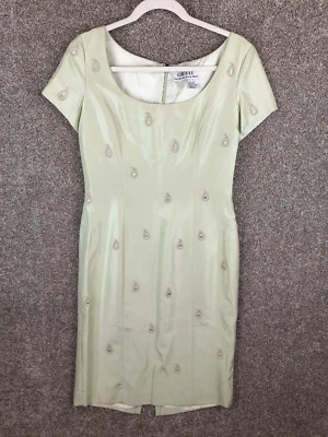 Vestido Vaina Chetta B Sherrie Bloom Peter Noviello Para Mujer 6 Cuentas Verde Pálido Foto 1 de 4