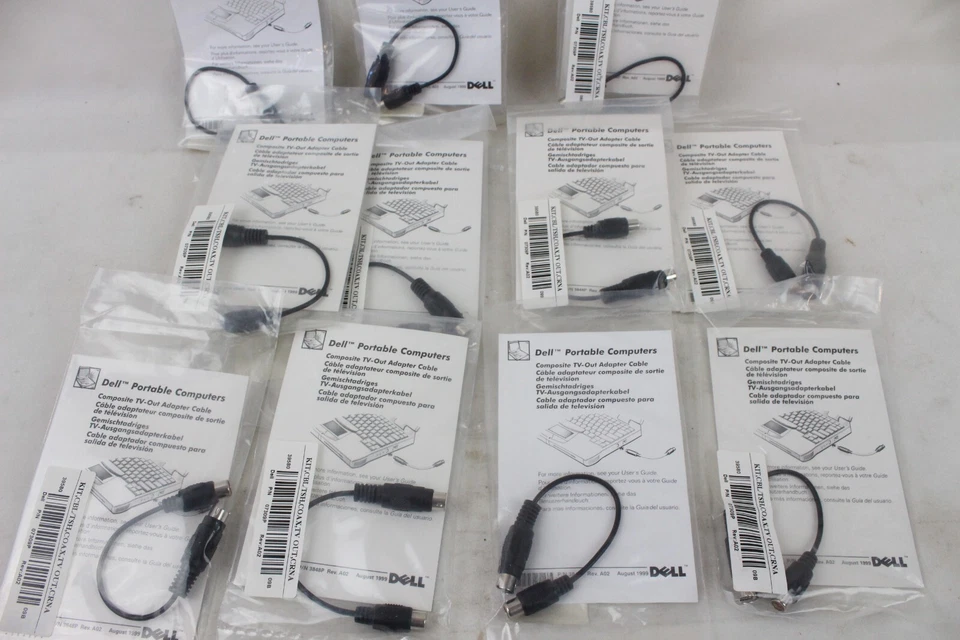 11 New Dell Composite TV-Out Adapter Cable P/N 07309P Coax Composite TV Out - Image 1 of 4