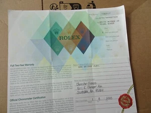 100% original Rolex 79174  Guarantee Paper  y serial roman - Picture 1 of 3