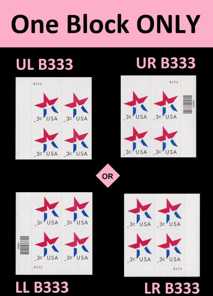 US #3613 MNH Plate Block 2002 Patriotic Star Make-Up Lower Left Date [B333] - Image 1 of 1