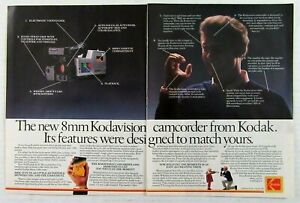 1984 Caméscope Kodak 8 mm Kodavision 2 pages annonce magazine