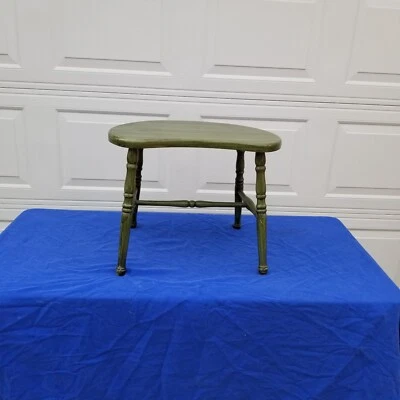 Vintage Hand Painted Wood Stool, 19L x 13W x 16H - Image 1 of 4