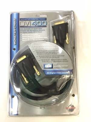 Monster DVI-D to DVI-D Video Cable 6.6 Feet 24k Gold contacts DVI400 ~SHIPS~FREE - Image 1 of 3