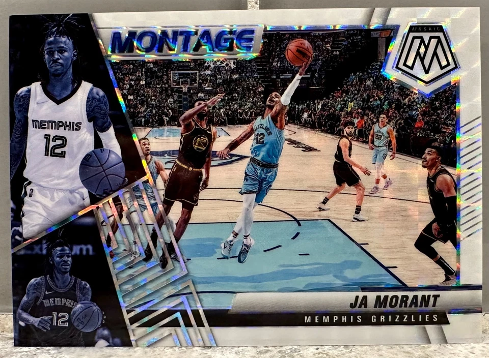 2021-22 Panini Mosaic Basketball Montage Ja Morant Silver Prizm /25 Grizzlies - Image 1 of 2