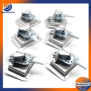6Pcs Stainless Steel Folding T Handle Tool Box Door Latch Trailer Caravan+Keys - Picture 1 of 11
