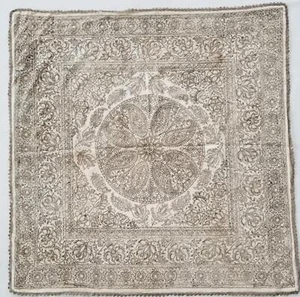 Vintage traditionelles handbesticktes zentrales Medaillon Textil Panel 88x86cm - Bild 1 von 13