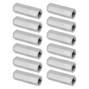 M5 x 0.8-Pitch 304 Stainless Steel Hex Coupling Nuts 12Pcs 25mm/ 1" Length Co... - Picture 1 of 7