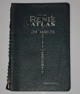 1946 The New Renie Atlas of Los Angeles City & County Pocket Edition Map Book - Picture 1 of 8