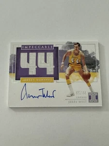 2019-20 Panini Impeccable Jerry West Jersey Numbers Auto 05/44 Lakers On Card - Picture 1 of 2