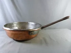 French tinned copper pan, rounded shape, woke style, 19th century - Picture 1 of 9