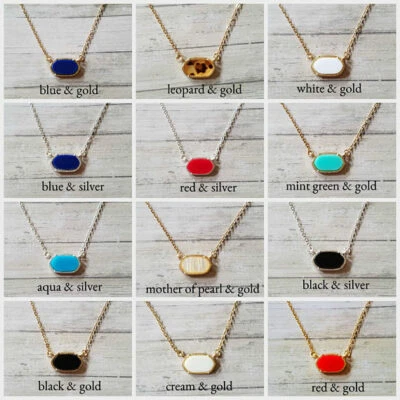 Designer Inspired resin Oval Pendant Choker Necklace CLEARANCE Cheap Wholesale - Image 1 of 4