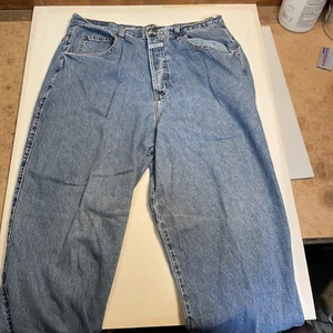Vintage Marithé et François Girbaud Blue Strap Denim Baggy Jeans Sz 34 Regular - Picture 1 of 7