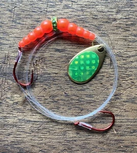 SAVAGE STRIKE  - OLD SCHOOL JEWEL - 2 Hook Wedding Ring - Kokanee/Trout - 2 PACK - Picture 1 of 3