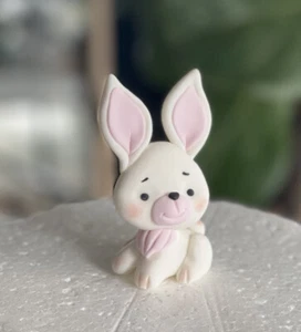 Fondant Handmade 3” Bunny  Cake Topper, Easter decorations figurine, Easter gift - Picture 1 of 2