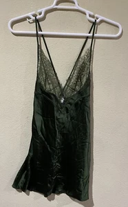 CAMISAS SECRET Satén CAMISA DE ENCAJE SLIP BABYDOLL LENCERÍA Talla S Verde Oliva O2 - Imagen 1 de 8