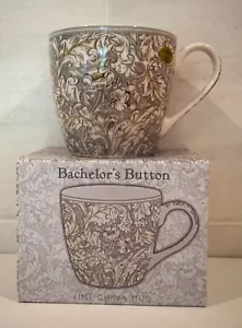 CERAMIC CHINA BACHELOR'S BUTTON WILLIAM MORRIS DESIGN MUG By LEONARDO LP94633 - Picture 1 of 2