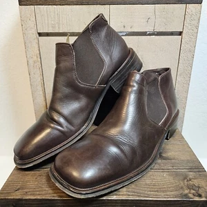 Pelle Line Men's Size 44 (US 11) - Brown Leather Chelsea Boots Made in Italy - Picture 1 of 8