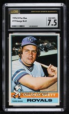 RARE 1976 O-PEE-CHEE OPC by Topps #19 GEORGE BRETT CSG 7.5 ROYALS HOF