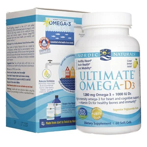Nordic Naturals Ultimate Omega-D3 120 mg gusto limone, 60 capsule - Imagen 1 de 8