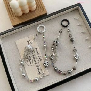 1x Punk Gothic Style Tassel Key Chain Crystal Bag Charm Cell Phone Chain Fashion - Picture 1 of 9