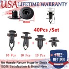 40x Car Body Rivet Push Pin Bumper Fender Retainer Trim Moulding Clips Parts Kit