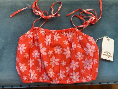 Top corto Billabong X Wrangler par perfecto correa de corbata floral margarita nuevo con etiquetas pequeño Foto 1 de 4