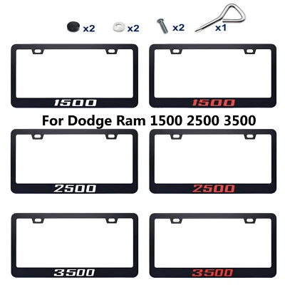 Металлическая рама номерного знака для пикапа Dodge Ram 1500 2500 3500 черная крышка - Изображение 1 из 4