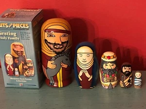 Set Bambola Sacra Famiglia Nidificazione Stile Matrioska Russa - Foto 1 di 1