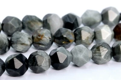 Cuentas sueltas facetadas grado A corte estrella ojo gato crisoberilo gris natural 9-10 mm Foto 1 de 4