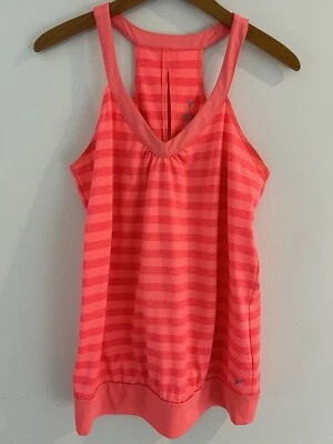 Camiseta sin mangas atlética activa Old Navy para mujer talla mediana rosa neón a rayas Foto 1 de 4