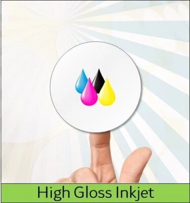 GO2PRODUCTS LIMITED Round Permanent Labels, A4 Jet Glossy Stickers, High Gloss Inkjet Printer Labels
