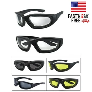 Motorcycle Sunglasses Bike Riding Glasses Clear Lens Wind Resistant Anti Fog Len - Picture 1 of 28