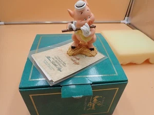WDCC THREE LITTLE PIGS Fifer Pig “I Toot My Flute…” Porcelain Figurine Box & COA - Picture 1 of 8