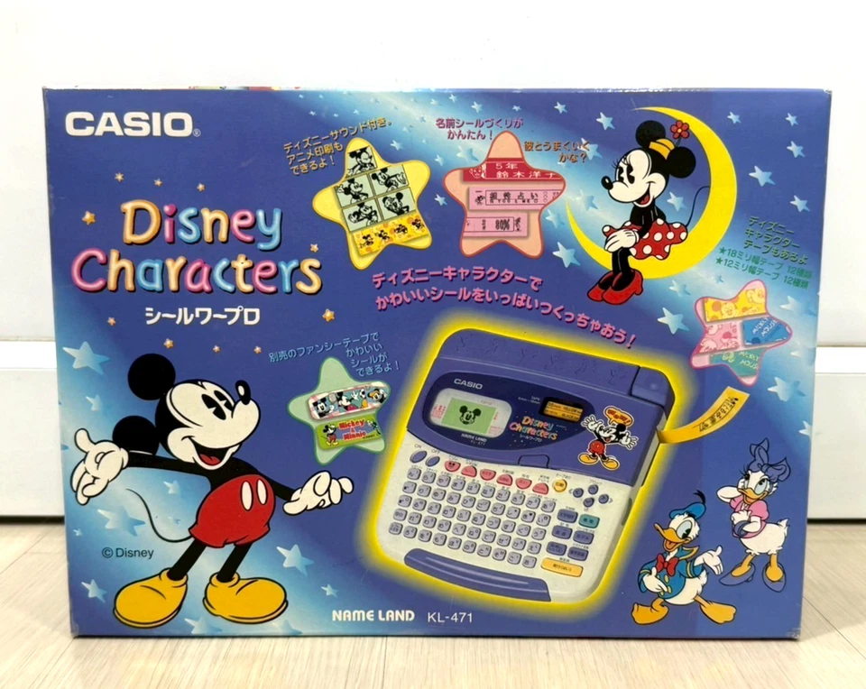 Disney Characters Casio KL-471 Name Land Seal Word Processor New Open Box RARE - Image 1 of 4