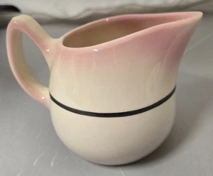 Hull Pottery Cream Pitcher, Rose to Bluish Gray, Banded, MCM - Bild 1 von 5