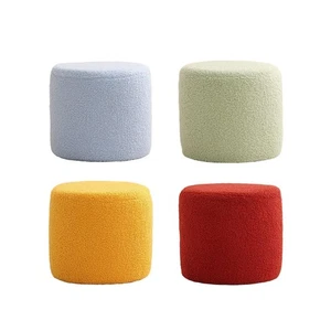 Round Ottoman Foot Rest Stool Small Cylinder Stool Change Shoe Stool Stepstool - Picture 1 of 14