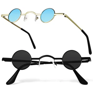 2 Piezas Gafas de sol Vintage Retro Mujer Punk Mujer Miss Polarizadas Redondas - Imagen 1 de 11