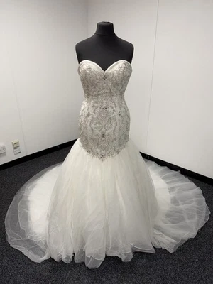 Alfred Angelo Disney Ariel Wedding Gown Strapless Beaded Princess See Descrip - Image 1 of 4