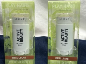 Lique Active Beauty Lippen + Wangenbalsam Play Hard Brilliant 0,49oz ~ Neu ~ Versiegelt - Bild 1 von 7